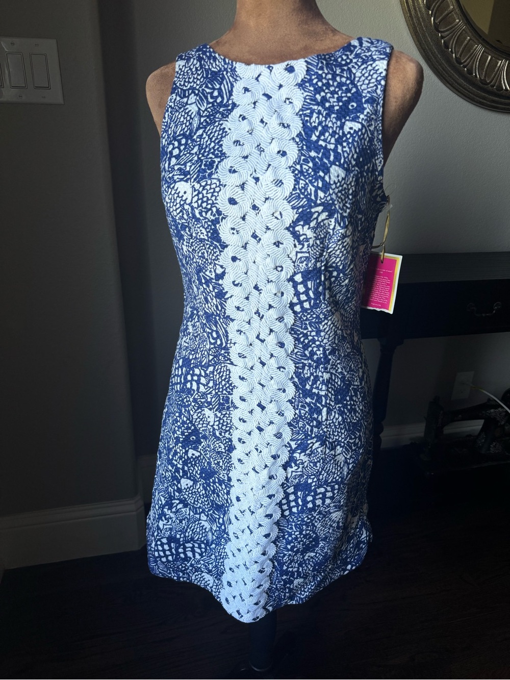 Lilly Pulitzer for Target Upstream Shift Dress NWT Blue White Pineapple Zip 4